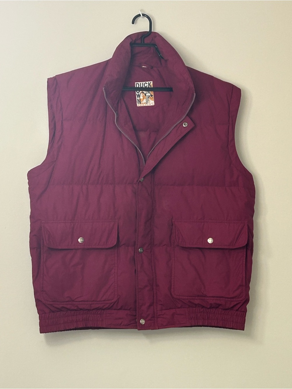 Vintage 70s 80s Duck Down Co Puffer Vest Burgundy Size L